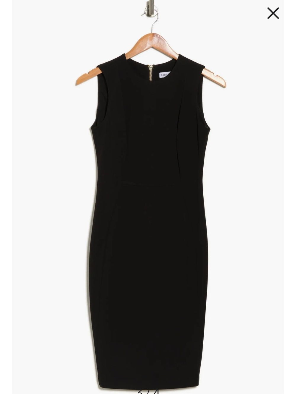 Calvin Klein Black Midi Sheath Dress